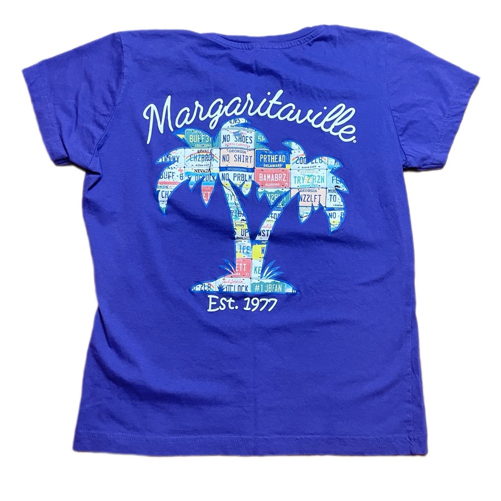 Small Margaritaville Purple Scoop neck T Shirt Graphic Tee 100% Cotton
